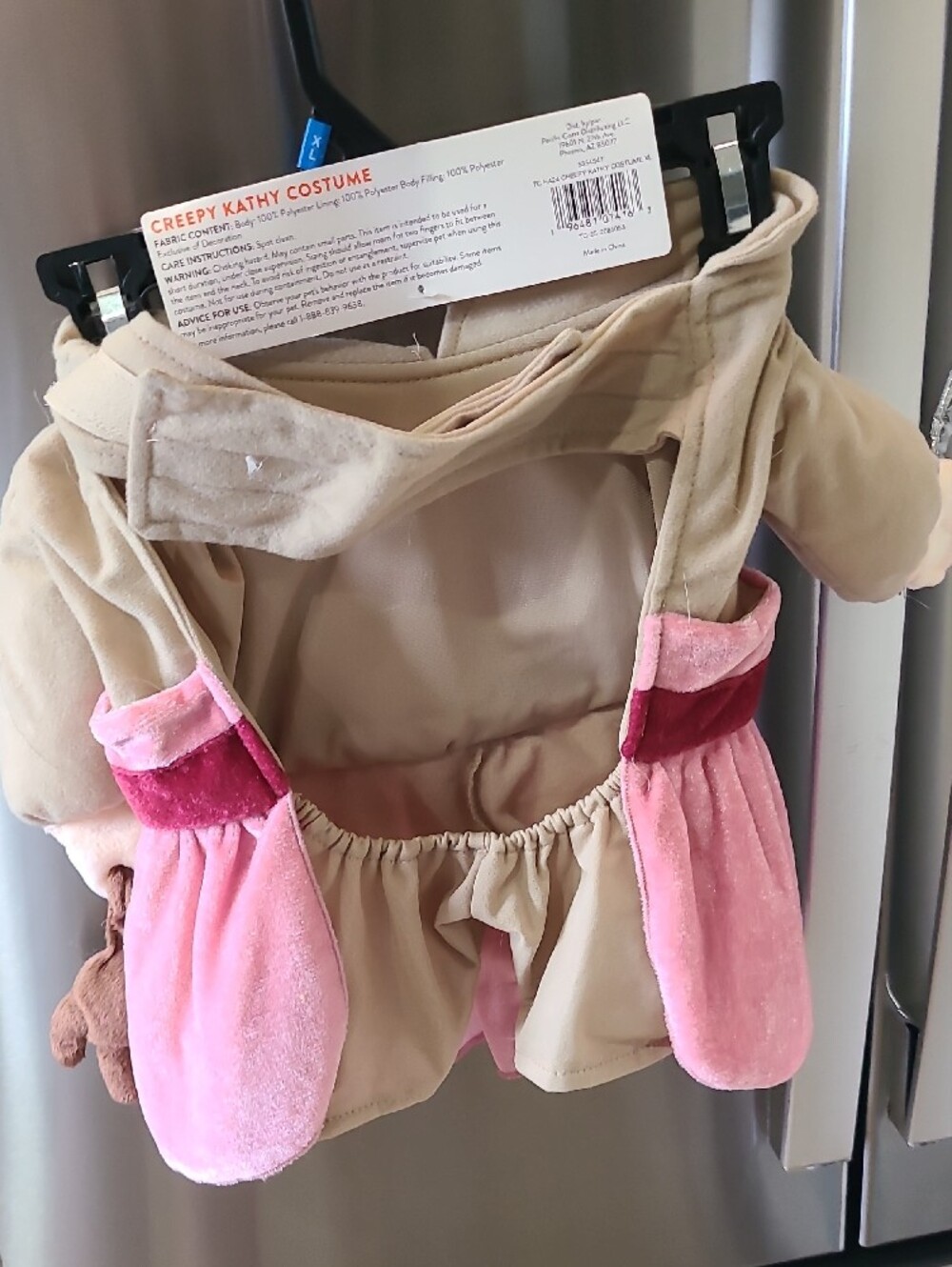 XL Pink And Tan Creepy Kathy Dog Costume - Picture 5 of 7